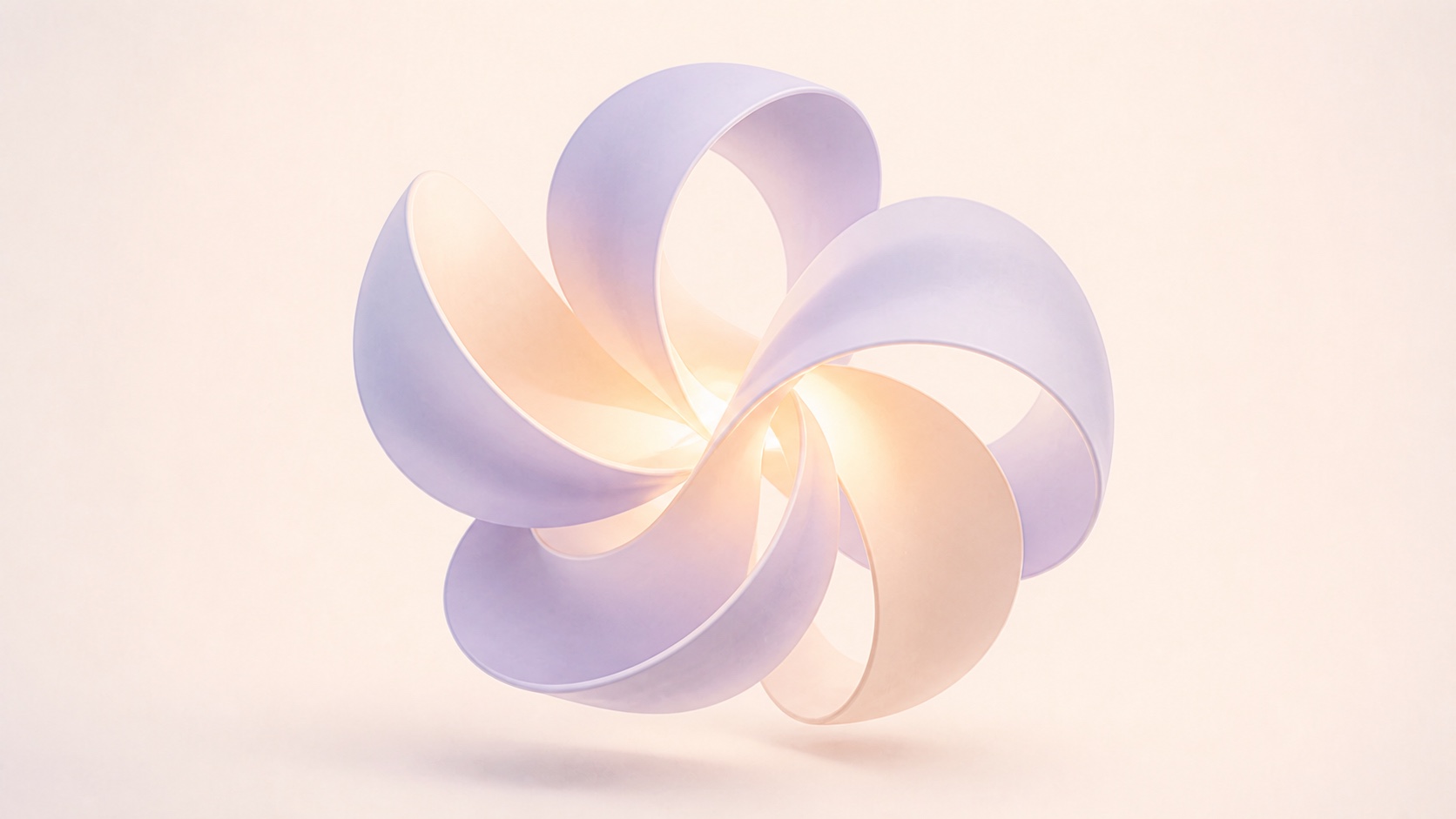 複数のやわらかな環が互いを支え、一つの生命の形をつくるCGイラスト