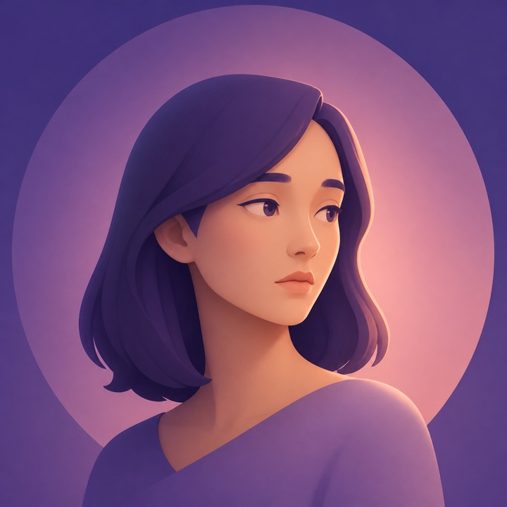 曖昧な関係に悩み、静かに考える女性のイラスト