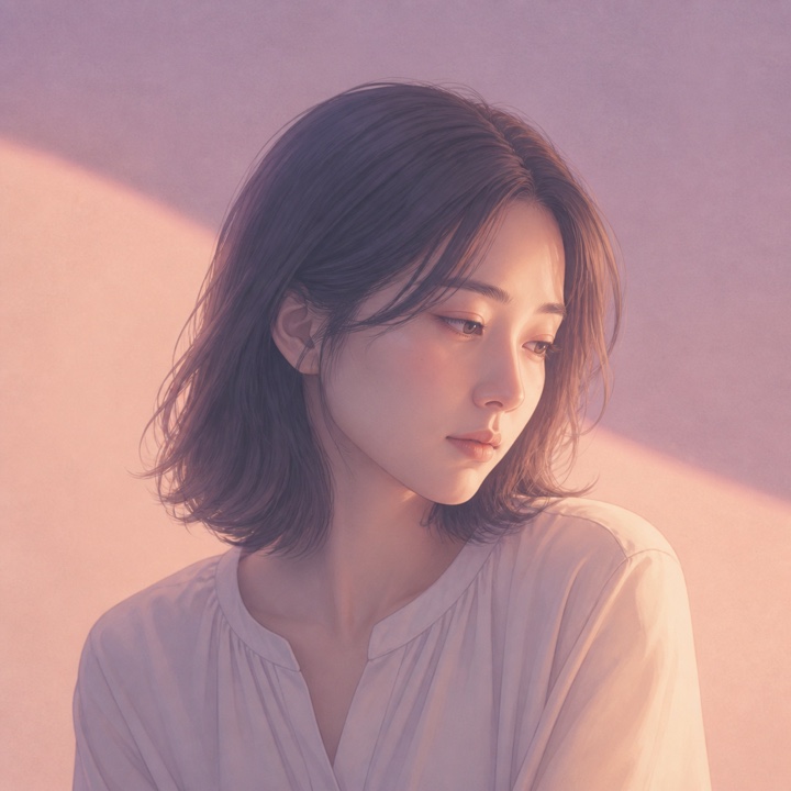 元彼からの連絡に気持ちが揺れる女性のイラスト